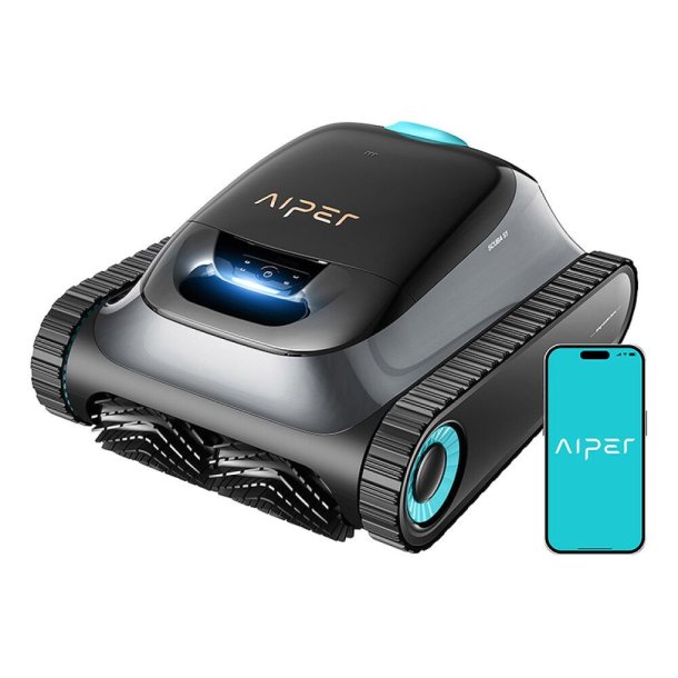 Aiper Scuba S1 Poolrobot &ndash; Tr&aring;dl&oslash;s reng&oslash;ring af bund, v&aelig;gge og vandlinje